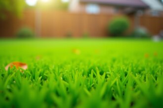 gazon verdoyant dans un jardin bien entretenu