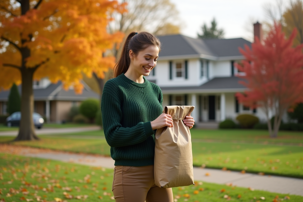 Jeune femme avec sac d