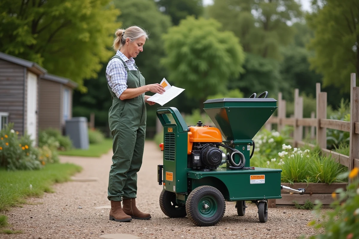 Femme lisant le manuel à côté d