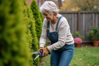 Haie bien entretenue délimitant un jardin et offrant de l'intimité