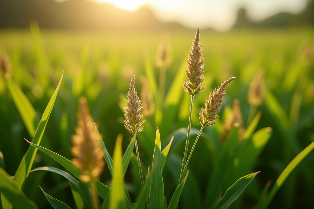 Gros plan sur des mauvaises herbes traitées avec un herbicide